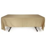 Burlap Polyester Faux Jute Tablecloth 60 x 102 Partial Drop Side Natural Brown