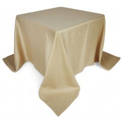 Burlap Polyester Faux Jute Tablecloth 60 x 60 Natural Brown