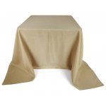 Burlap Polyester Faux Jute Tablecloth 60 x 60 Full Drape Side Natural Brown
