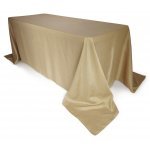 Burlap Polyester Faux Jute Tablecloth 90 x 132 Natural Brown