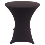 Spandex Cocktail Tablecloth Round 24 x 30 on Wood Table Black