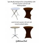 Spandex Cocktail Tablecloth Round 24 x 30 Compatible Tables Brown