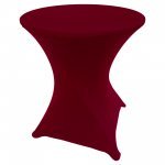 Spandex Cocktail Tablecloth 24 x 30 Round Burgundy
