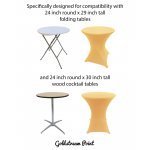 Spandex Cocktail Tablecloth Round 24 x 30 Compatible Tables Champagne