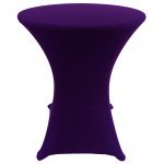 Spandex Cocktail Tablecloth Round 24 x 30 on Wood Table Dark Purple