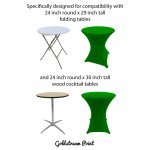 Spandex Cocktail Tablecloth Round 24 x 30 Compatible Tables Emerald Green