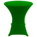 Spandex Cocktail Tablecloth Round 24 x 30 on Wood Table Emerald Green