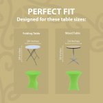 Spandex Cocktail Tablecloth 24 x 30 Round Fit Green
