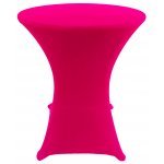 Spandex Cocktail Tablecloth Round 24 x 30 on Wood Table Hot Pink