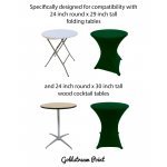 Spandex Cocktail Tablecloth Round 24 x 30 Compatible Tables Hunter Green