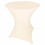 Spandex Cocktail Tablecloth Round 24 x 30 Ivory