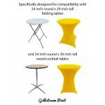 Spandex Cocktail Tablecloth Round 24 x 30 Compatible Tables Lemon Yellow