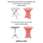 Spandex Cocktail Tablecloth Round 24 x 30 Compatible Tables Light Pink