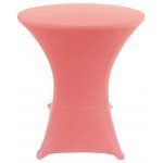 Spandex Cocktail Tablecloth Round 24 x 30 on Wood Table Light Pink