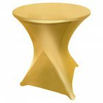 Spandex Cocktail Tablecloth 24 x 30 Round Metallic Gold