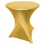 Spandex Cocktail Tablecloth Round 24 x 30 Metallic Gold