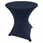 Spandex Cocktail Tablecloth Round 24 x 30 Navy Blue