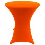 Spandex Cocktail Tablecloth Round 24 x 30 on Wood Table Orange