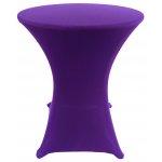 Spandex Cocktail Tablecloth Round 24 x 30 on Wood Table Purple