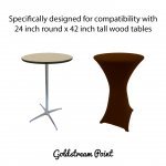 Spandex Cocktail Tablecloth Round 24 x 42 Compatible Tables Brown