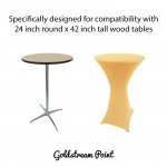 Spandex Cocktail Tablecloth Round 24 x 42 Compatible Tables Champagne