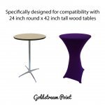 Spandex Cocktail Tablecloth Round 24 x 42 Compatible Tables Dark Purple