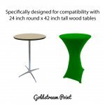 Spandex Cocktail Tablecloth Round 24 x 42 Compatible Tables Emerald Green