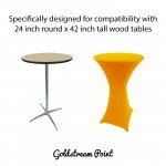 Spandex Cocktail Tablecloth Round 24 x 42 Compatible Tables Golden Yellow