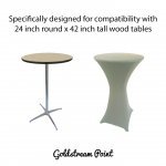 Spandex Cocktail Tablecloth Round 24 x 42 Compatible Tables Grey