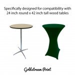 Spandex Cocktail Tablecloth Round 24 x 42 Compatible Tables Hunter Green