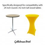 Spandex Cocktail Tablecloth Round 24 x 42 Compatible Tables Lemon Yellow