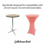 Spandex Cocktail Tablecloth Round 24 x 42 Compatible Tables Light Pink