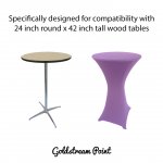Spandex Cocktail Tablecloth Round 24 x 42 Compatible Tables Light Purple