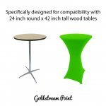 Spandex Cocktail Tablecloth Round 24 x 42 Compatible Tables Lime Green