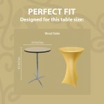 Spandex Cocktail Tablecloth 24 x 42 Round Fit Metallic Gold