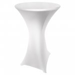 Spandex Cocktail Tablecloth 72 Inch 6 Foot Round Metallic Silver