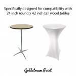 Spandex Cocktail Tablecloth Round 24 x 42 Compatible Tables Metallic Silver