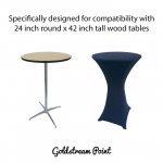 Spandex Cocktail Tablecloth Round 24 x 42 Compatible Tables Navy Blue