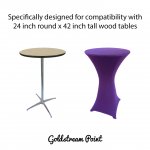 Spandex Cocktail Tablecloth Round 24 x 42 Compatible Tables Purple