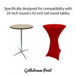 Spandex Cocktail Tablecloth Round 24 x 42 Compatible Tables Red