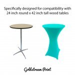 Spandex Cocktail Tablecloth Round 24 x 42 Compatible Tables Turquoise