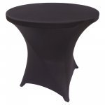 Spandex Cocktail Tablecloth Round 32 x 30 Black