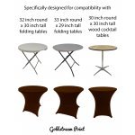 Spandex Cocktail Tablecloth Round 32 x 30 Compatible Tables Brown