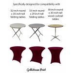 Spandex Cocktail Tablecloth Round 32 x 30 Compatible Tables Burgundy