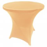 Spandex Cocktail Tablecloth 32 x 30 Round Champagne