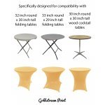Spandex Cocktail Tablecloth Round 32 x 30 Compatible Tables Champagne