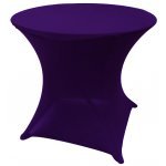 Spandex Cocktail Tablecloth Round 32 x 30 on 33 x 29 Folding Table - Dark Purple