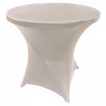 Spandex Cocktail Tablecloth 32 x 30 Round Grey