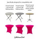 Spandex Cocktail Tablecloth Round 32 x 30 Compatible Tables Hot Pink