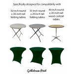 Spandex Cocktail Tablecloth Round 32 x 30 Compatible Tables Hunter Green